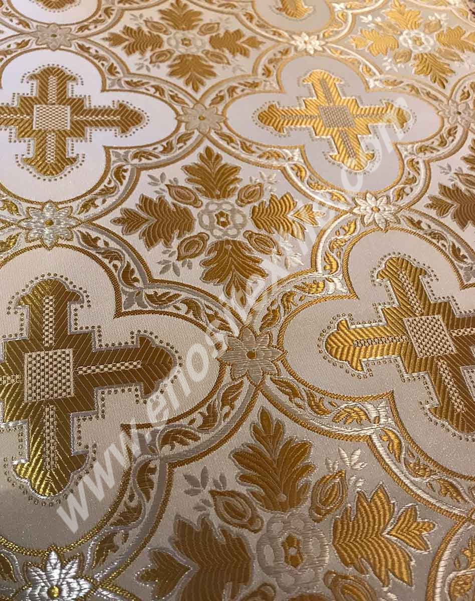 KL-036 White-Gold Brocade Fabrics